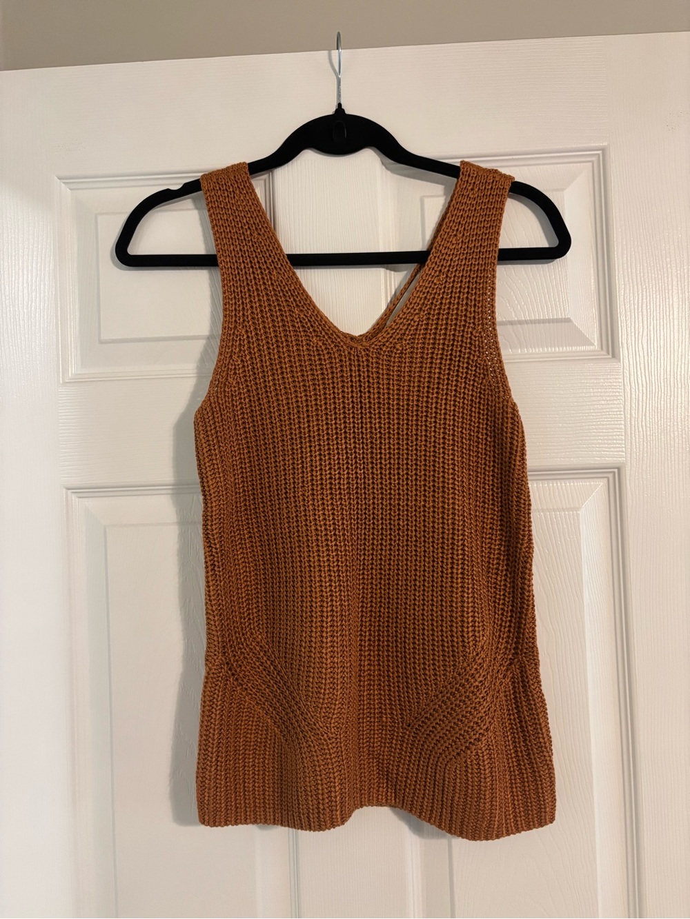 LOFT Burnt Orange Knit V-Neck Tank